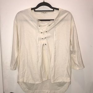 Madewell lace up shirt